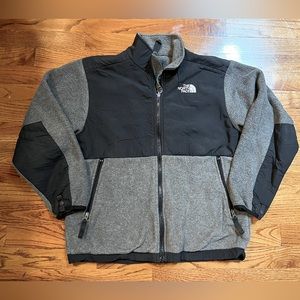 The North Face boys gray and black front zip fleece